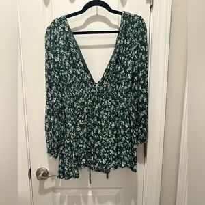 Lulu's Green Floral Romper XL